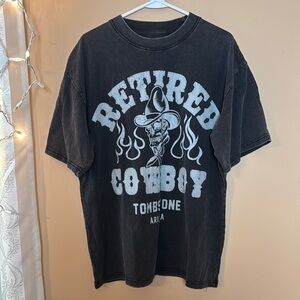PacSun Black 'Retired Cowboy' Graphic Tee. 100% cotton. Never worn.